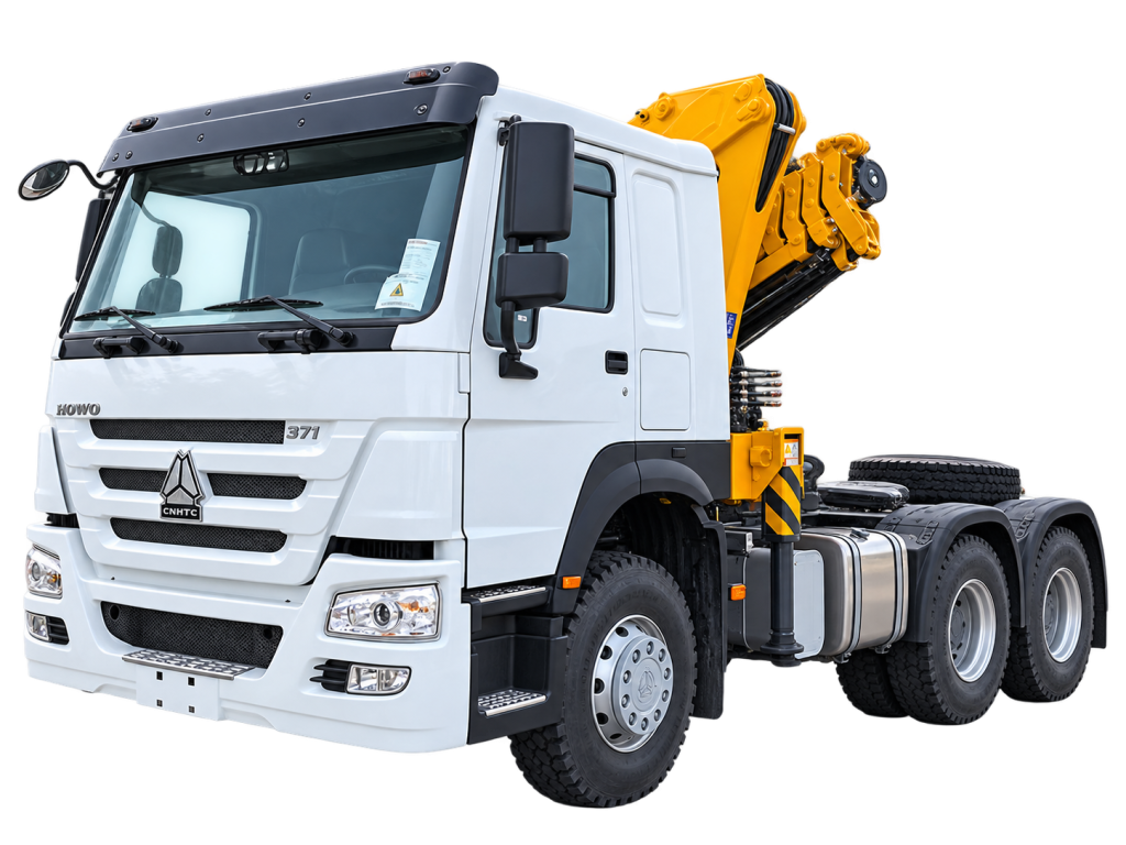 SINOTRUK HOWO 6×4 Tractor Head with Knuckle Boom Crane